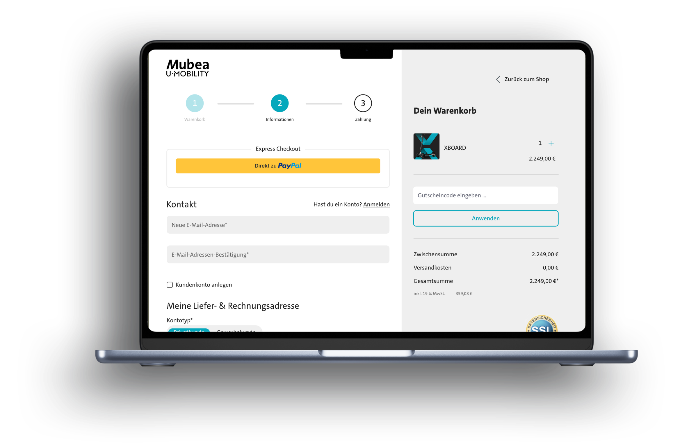 XBoard Onlineshop Checkout